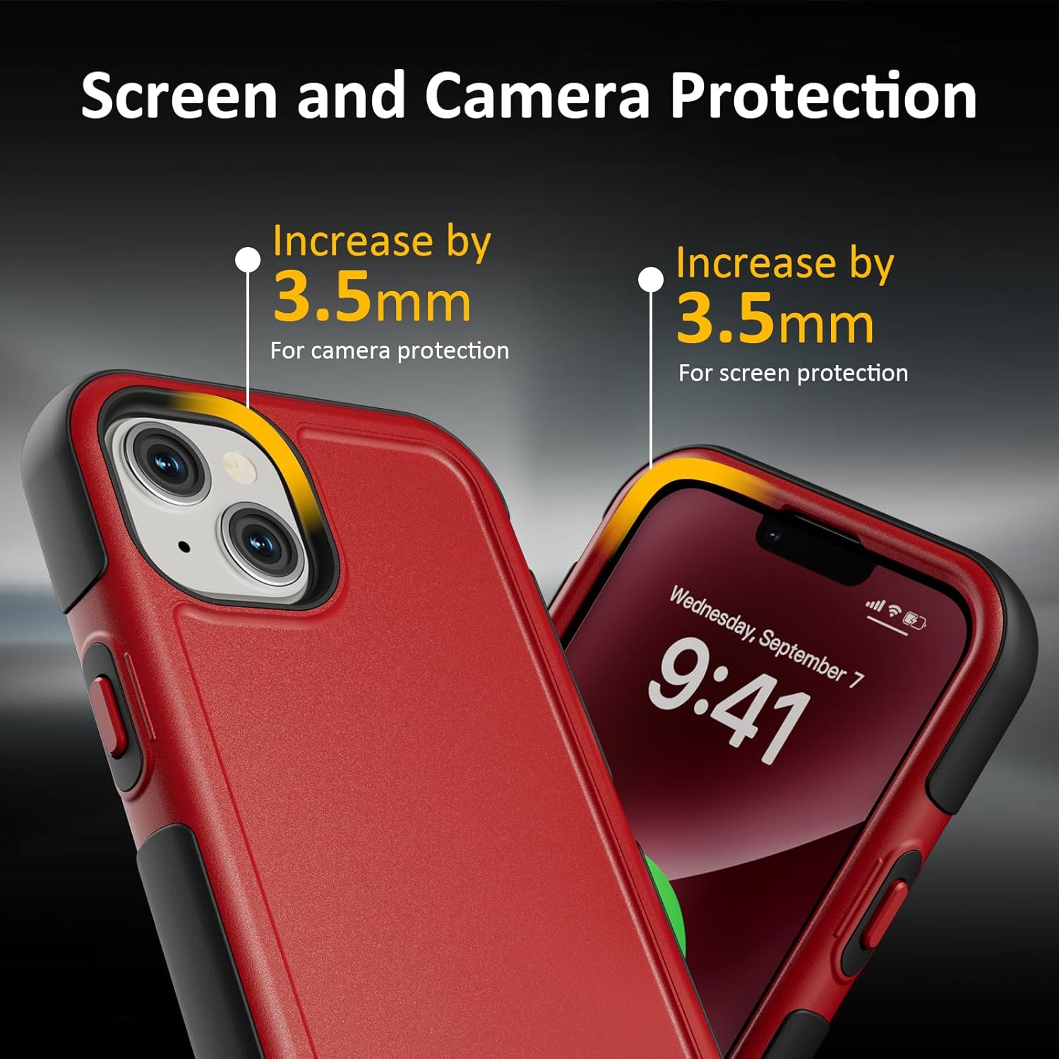 for iPhone 14 Case, Compatible with MagSafe, Heavy Duty Shockproof Protective Phone Case, Anti-Drop Protection, Dual Layer Magnetic Phone Cover for iPhone 14, 6.1", Red - Image 6