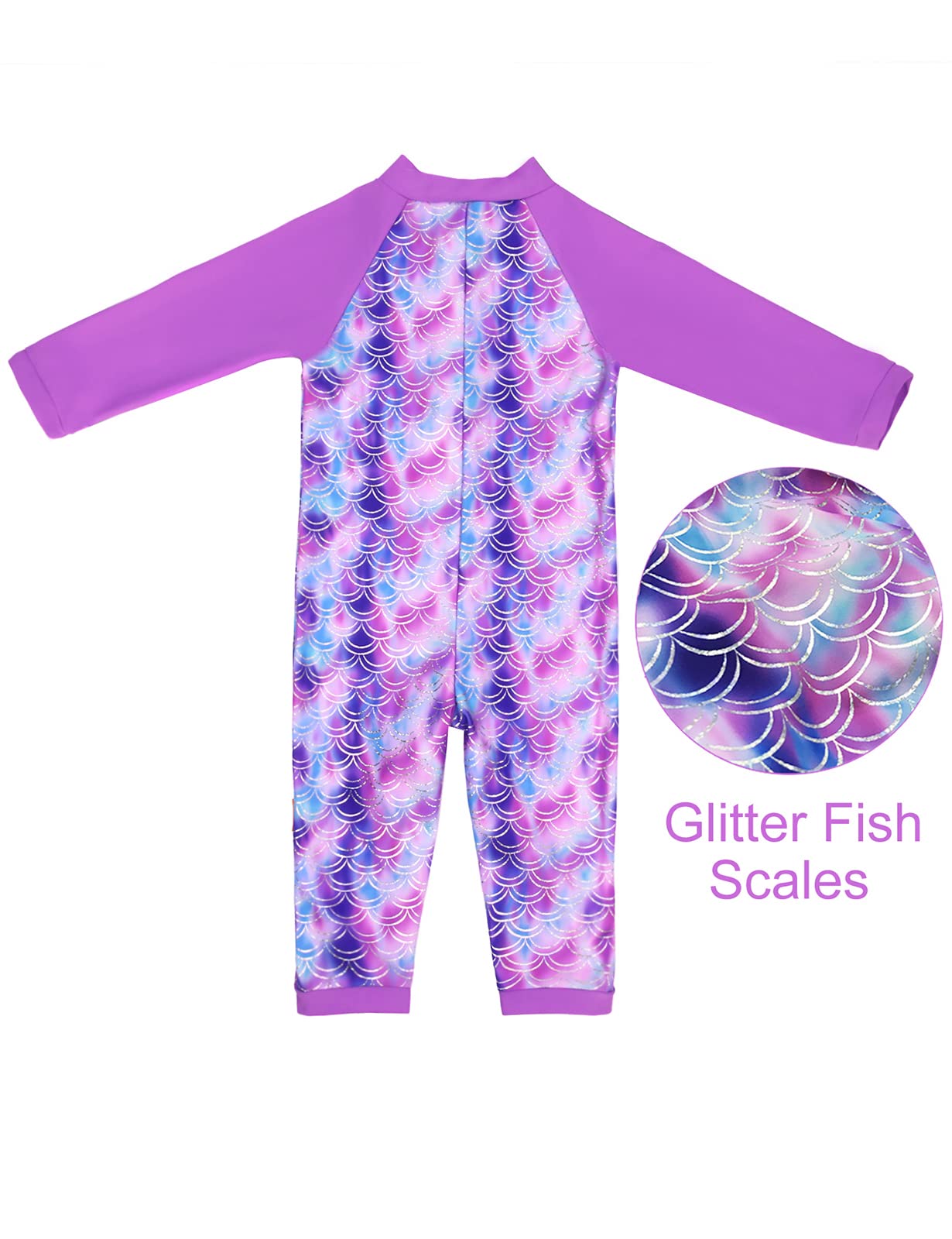 weVSwe Baby Toddler Boy Swimsuit Long Sleeve Baby Swimwear UPF 50+ Sun Protection Rash Guard Swimming Costume with Crotch Zipper 0-3 Years — view 97