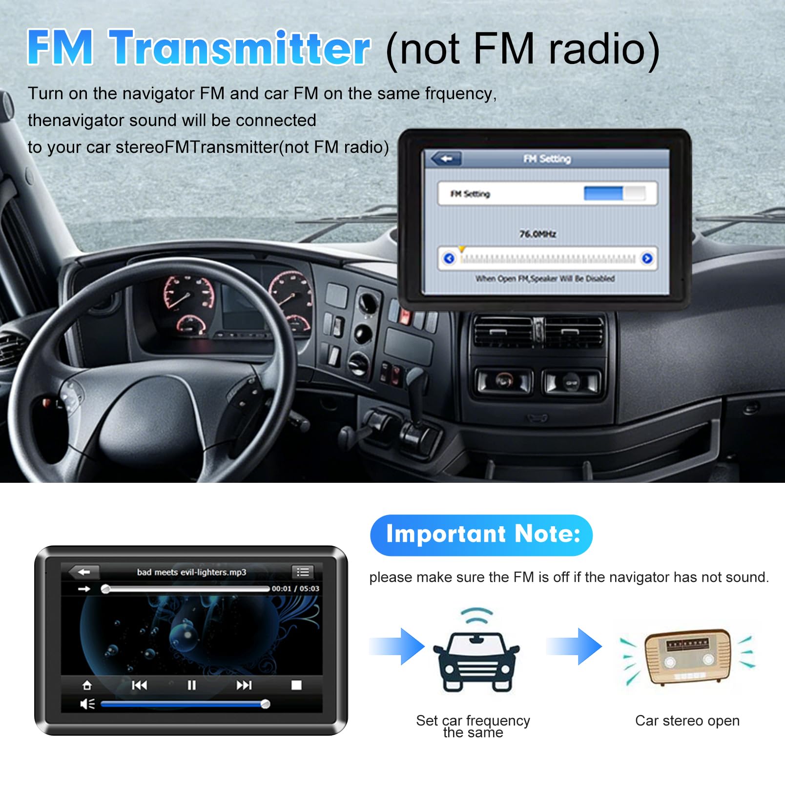 9 Zoll GPS Navigation Auto LKW, Tragbares Navigationsgerät | mit Europa Offline-Karten, Lebenslange Kostenlose Kartenupdates, Sprachführung, FM-Transmitter, Touchscreen, POI Suche