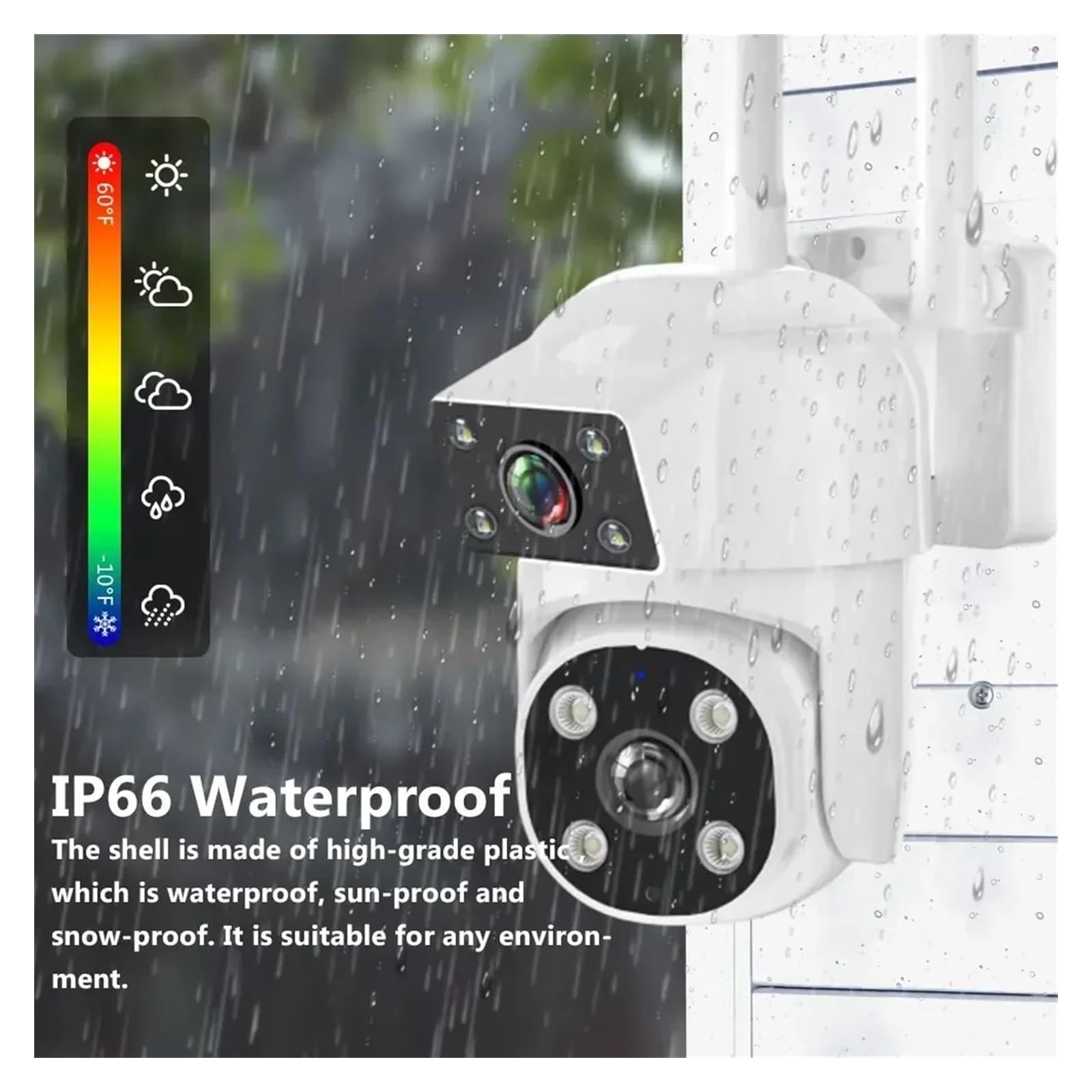 Telecamere di sicurezza, 8 MP, zoom 4K, doppia lente con schermo, rilevamento umano, tracciamento PIR, wireless IP66, sorveglianza esterna per uso esterno (8 MP aggiungere scheda 128 G)