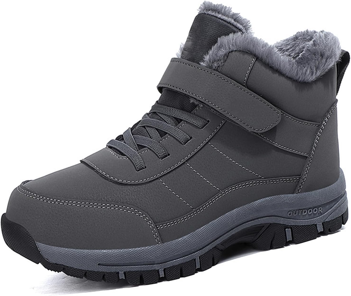 Women's Waterproof Warm Hook and Loop Platform Snow Boots Comfort Fur Lined Orthopedic Lightweight Non Slip Booties for Winter Ski Outdoor Hiking