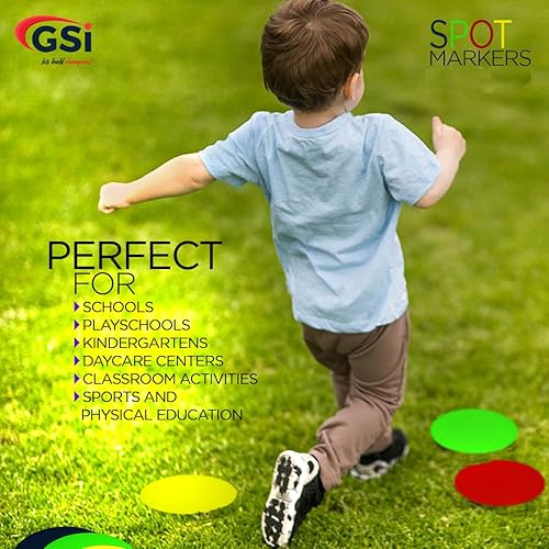 Miniatura 7 de GSi 8" Round TPR Anti-Skid Spot Markers - Non-Toxic, Durable  Variety Pack with 4 Color Options and Alphabet, Number, Combo Variants