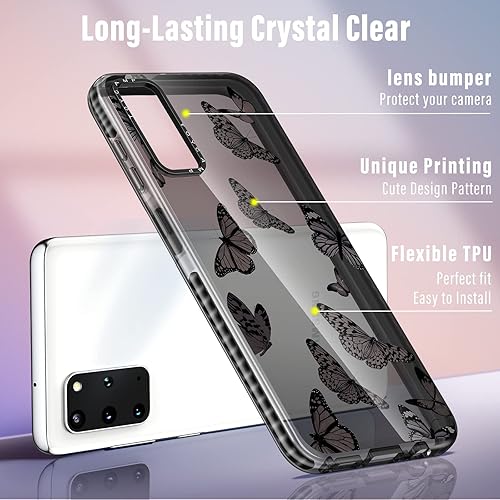 Miniatura 3 de Toycamp Funda para Samsung Galaxy S20 Plus para mujer, diseño femenino de mariposa negra, para niñas y adolescentes, (6.7 pulgadas), color negro