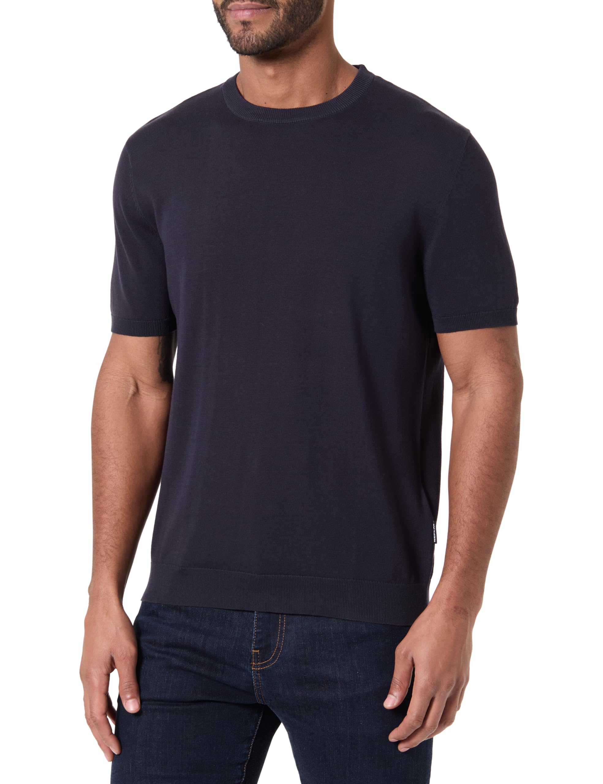 Replay Men's Short Sleeve Jumper, Navy 576 (Blue), L
