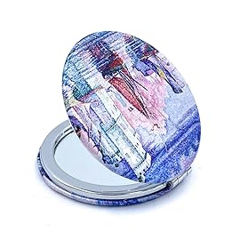 Mirror Small Fold Pocket Makeup Mirror Purple Cosmetic Mirror Handheld Variety Paul Signac Print Great Wedding Gift