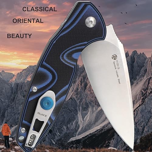 Miniatura 2 de Ruike Cuchillo plegable táctico de bolsillo, 14c28n, Harnd hoja grande grande de 3.54 pulgadas, bloqueo de forro, rodamiento de bolas, apertura