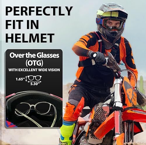 Miniatura 2 de VOZAPOW Motorcycle Goggles ATV Goggles Dirt Bike Goggles Anti-fog Anti-Scratch Racing Helmet Goggles for Men Women Youth