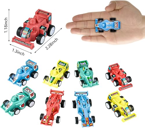 Miniatura 8 de Timy Paquete de 8 autos de juguete para niños, mini autos de juguete de carreras fundidos a presión para niños pequeños, juguetes de fricción,