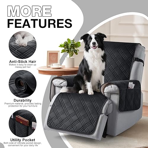 Miniatura 171 de TAOCOCO Funda para silla reclinable 100% impermeable con correas dobles, fundas antideslizantes para silla reclinable con bolsillo, protector