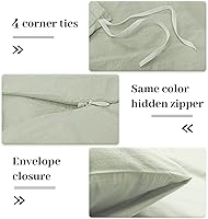 Vista 48 de NEXHOME PRO Funda de edredón Twin XL 100% algodón lavado, transpirable, duradera, texturizada, similar al lino, juego de ropa de cama para el hogar