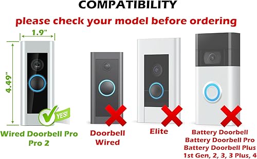 Miniatura 2 de Funda compatible con timbre de video RingPro y Pro2 Protección de cámara contra la luz de lluvia Delgado y fuerte