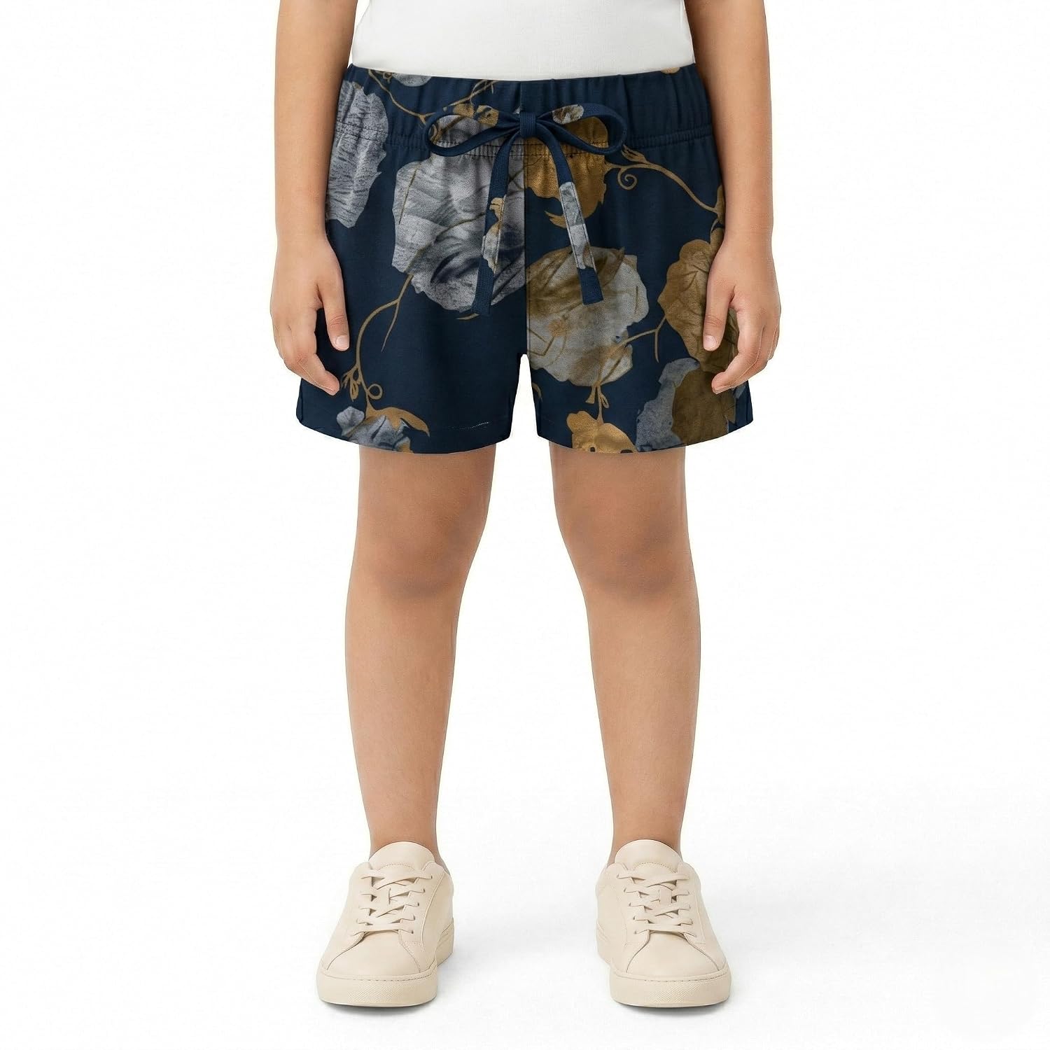 Koriel Girls Casual Rayon Printed Shorts with Elastic Waist - Floral Botanical Print, Off-White & Charcoal - Review, Price and Buying Guide