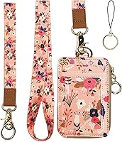 Vista 1 de bolimoss Cordón con cartera, funda de identificación con cremallera y cordón, soporte para credencial, cartera con cordón para mujer, cartera