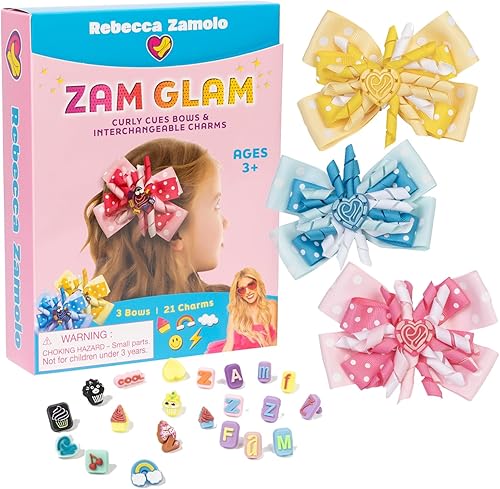 Rebecca Zamolo Zam Glam Hair Bow Set- Combine Unique Charms, Custom DIY Fashion,