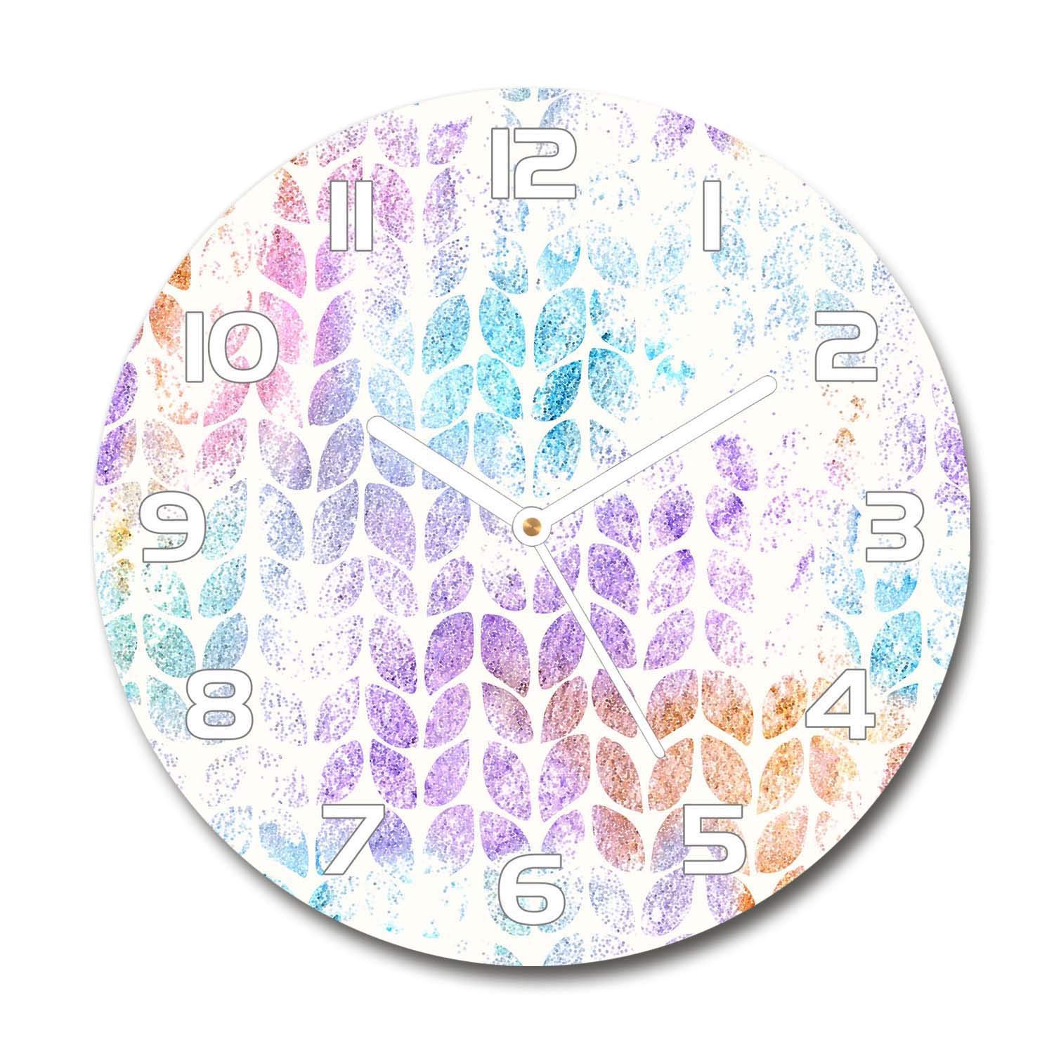 Horloge en verre salon design Tulup 30cm pour créer une ambiance zen et colorée