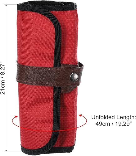 Miniatura 7 de PATIKIL Estuche enrollable hecho a mano con 36 ranuras, estuche de tela Oxford para lápices, organizador para dibujar, colorear, bocetos, azul