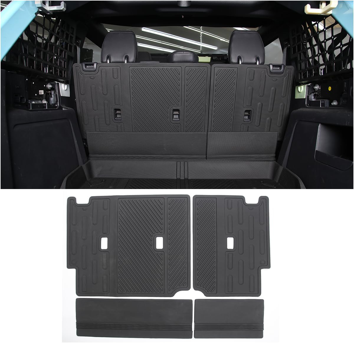 4Pcs Rear Seat Back Cover for Ford Bronco 4 Door 2021 2022 2023 with Velcro Split Dog Seat Liner