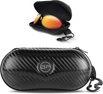 Sunglasses Case Semi Hard EVA Shell with Metal Hanging Hook Belt Clip Sun Glasses Storage