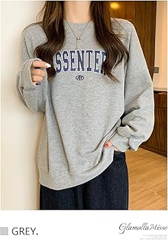 Amazon.co.jp: [GlamollaMisse] トレーナー レディース トップス ロゴ