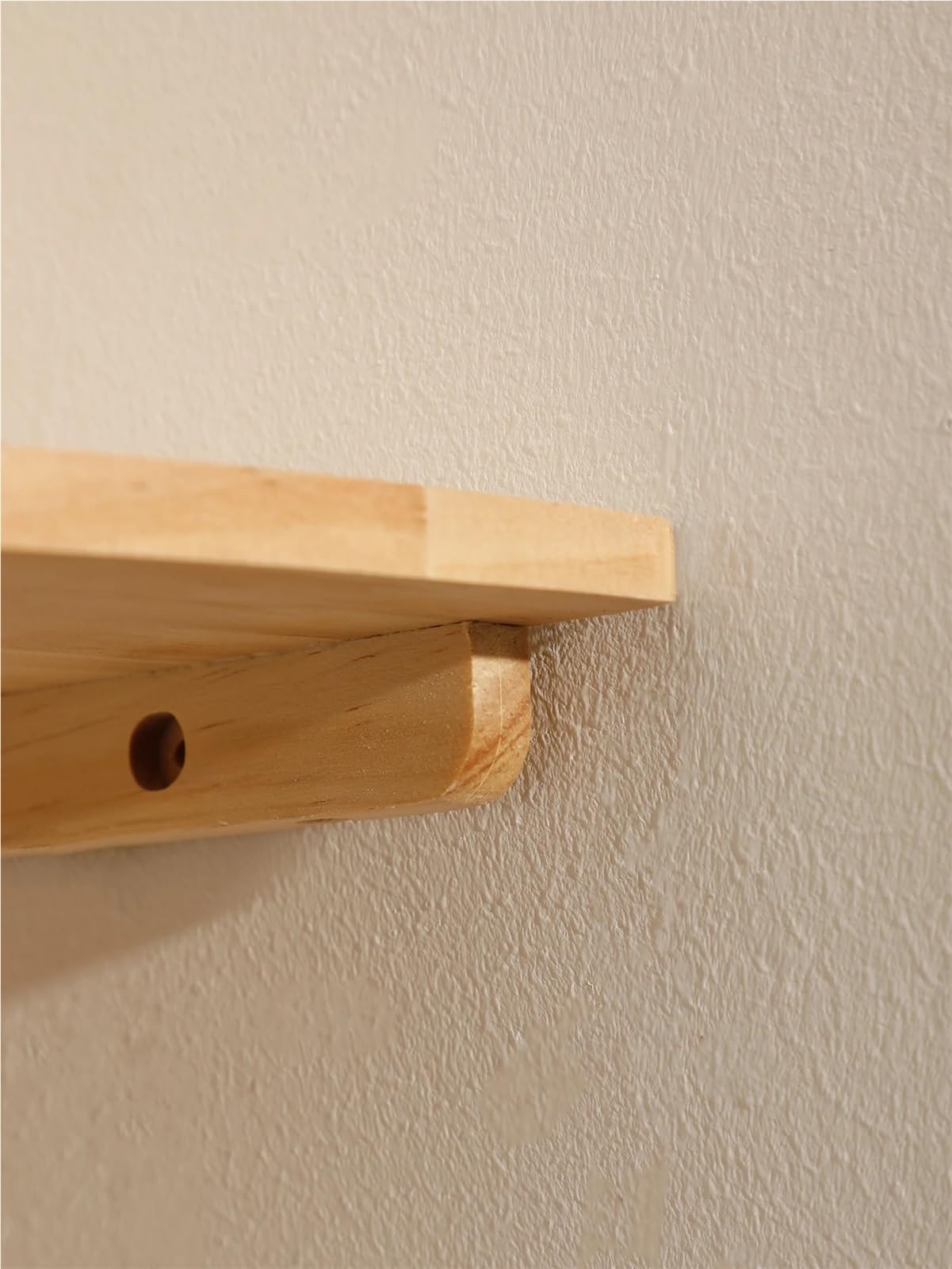Mensole angolari galleggianti in legno, con estremità arrotondate, per camera da letto, soggiorno, cucina, soluzione salvaspazio da parete (misura 3)