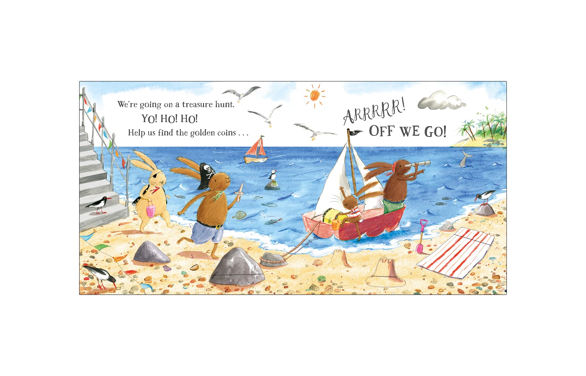 We're Going on a Treasure Hunt: A Lift-the-Flap Adventure (The Bunnies of Hoppity Hill)