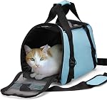 ZaneSun Transporteur de chats,transporteur d'animaux de compagnie à mobilité réduite pour les chats,sacs de chiot confort Portable pliable pour animaux de compagnie Airline Approuvé (petite rose)