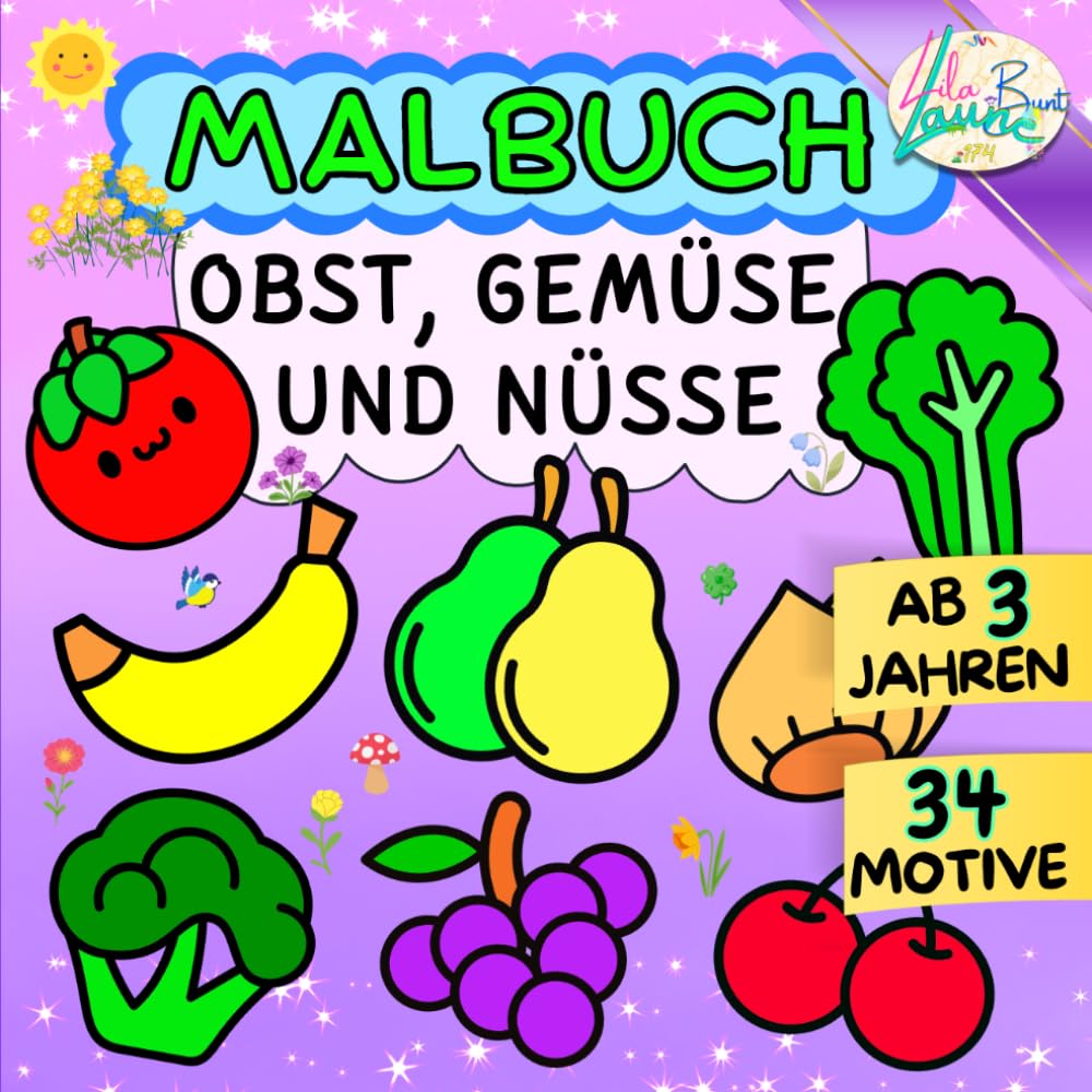 MALBUCH OBST, GEMÜSE UND NÜSSE