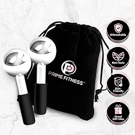 Ice Globes for Facials | Unbreakable Steel Cooling Roller | Cryo Sticks for Face | Massager for Face Neck & Eyes | Skin Care for Dark Circles, Puffiness, Wrinkles, Collagen Production (Black)