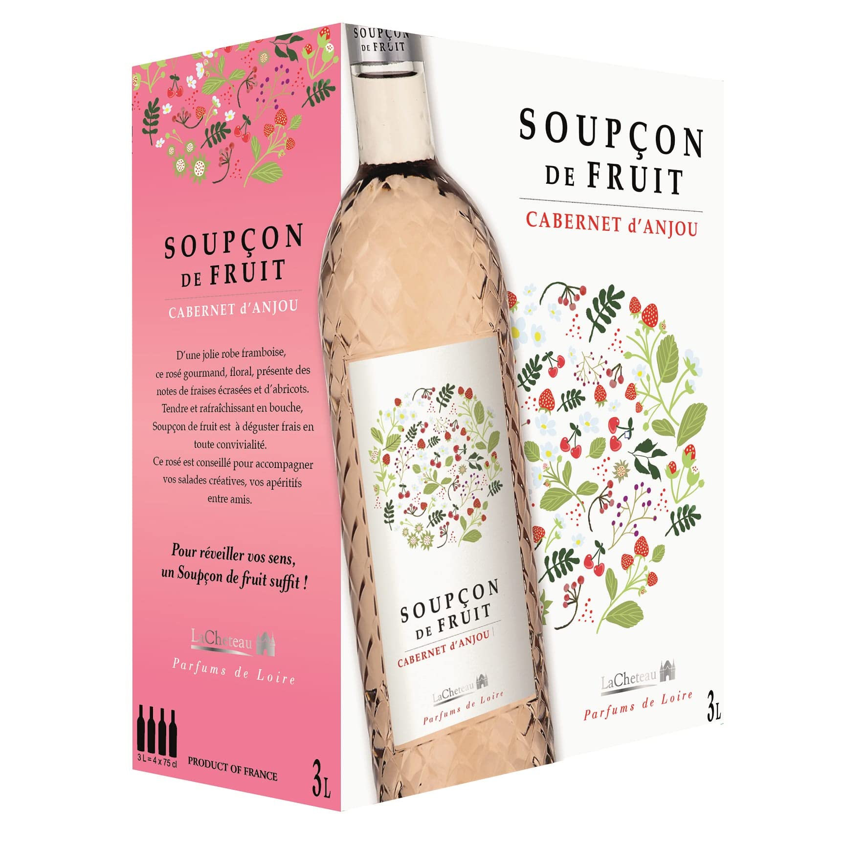 Cabernet d'Anjou Roséwein halbtrocken - Soupçon de Fruit - LaCheteau, Frankreich - Bag-in-Box (1x 3L)
