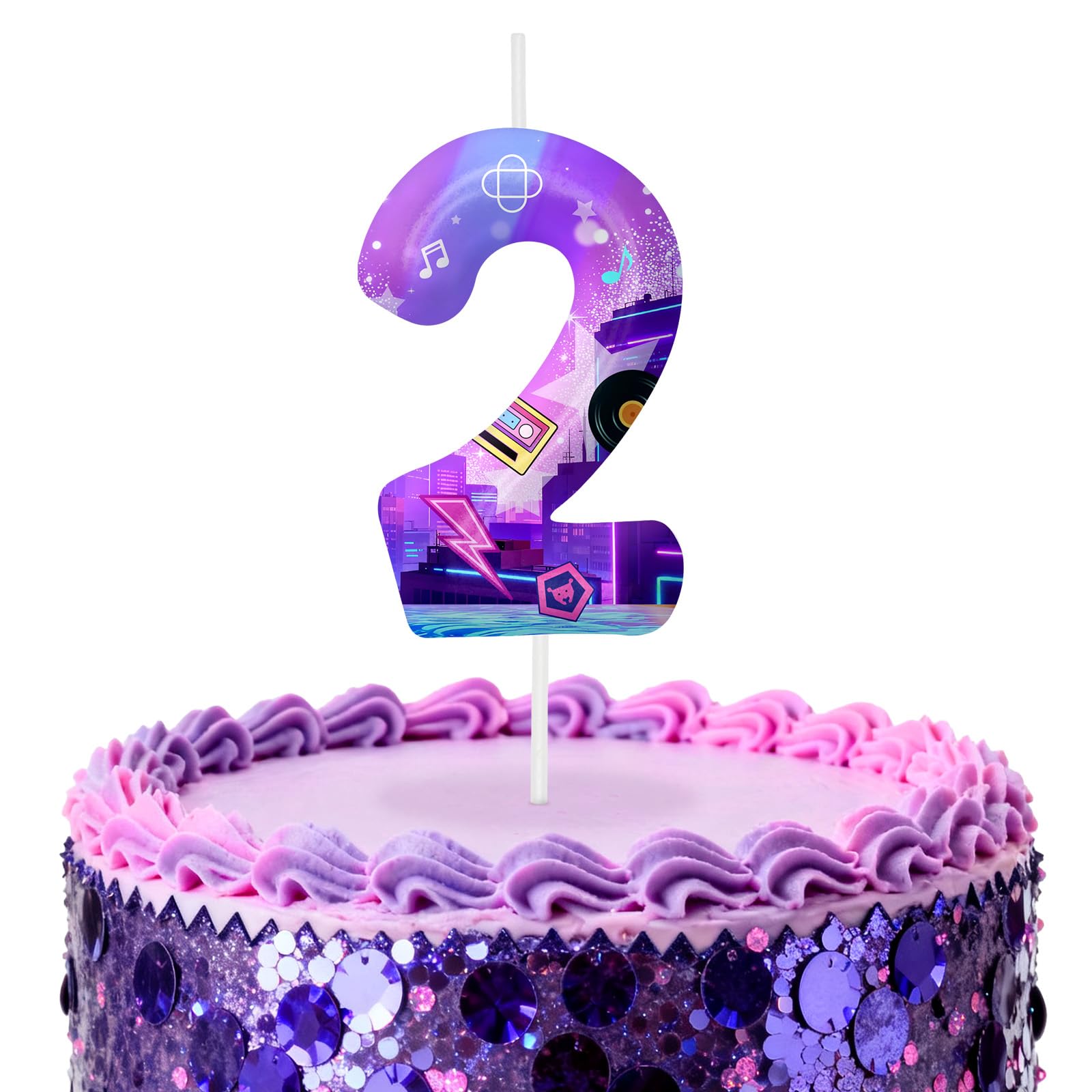 Kpop Number 2 Birthday Candles for Birthday Decorations and Cake Topper