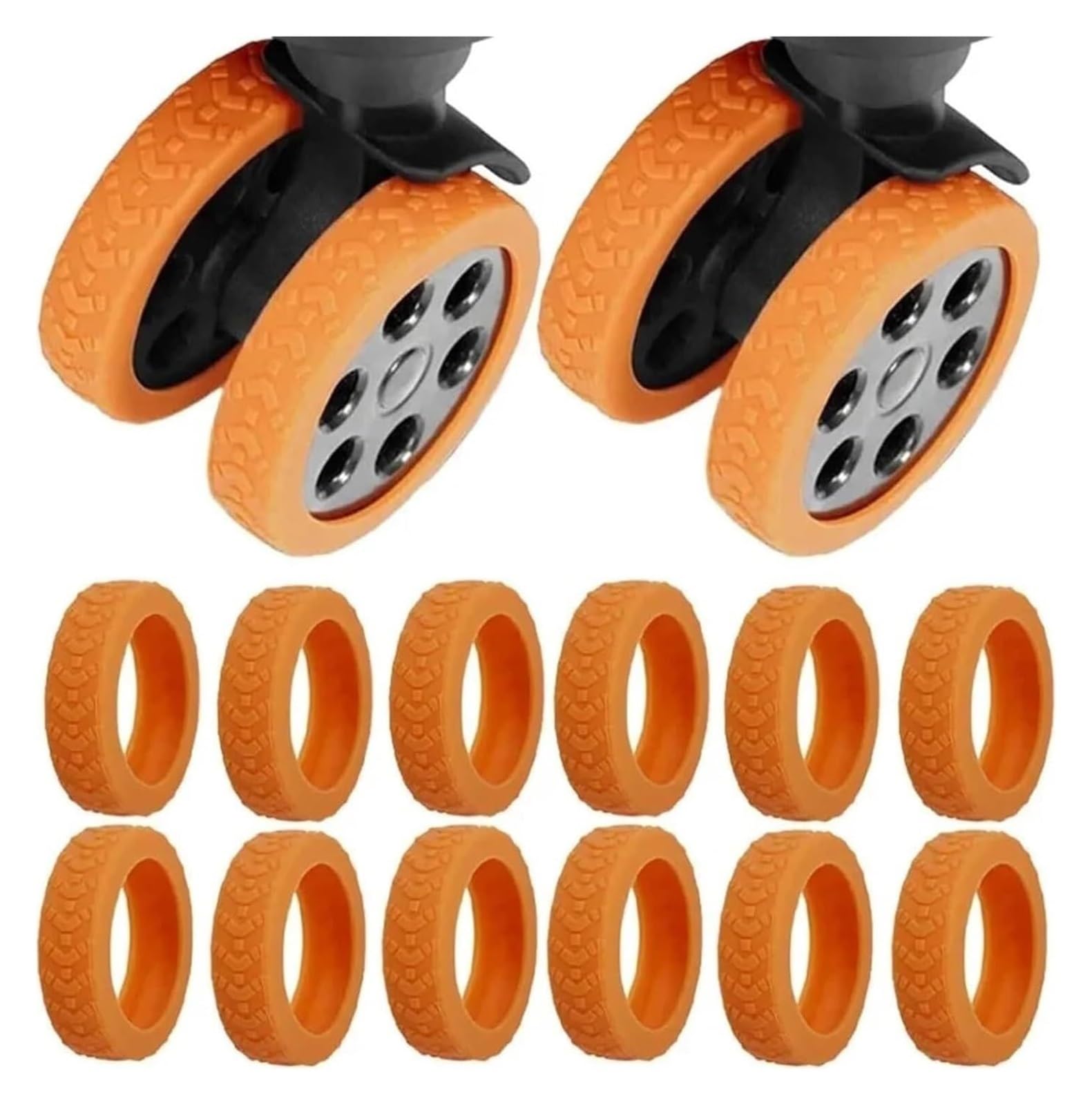 Use Cubiertas de Ruedas Silicona for sillas Tipo Maleta | Cubiertas de ruedas antideslizantes que absorben los golpes for un rodamiento suave