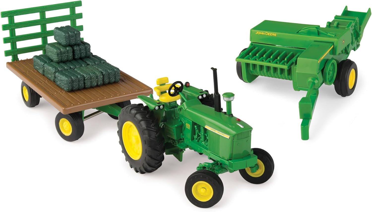 TOMY John Deere Haying Set - 1:32 Scale - Collectible John Deere Toys - Authentic Die-Cast Farm Toys - 3 Years and Up
