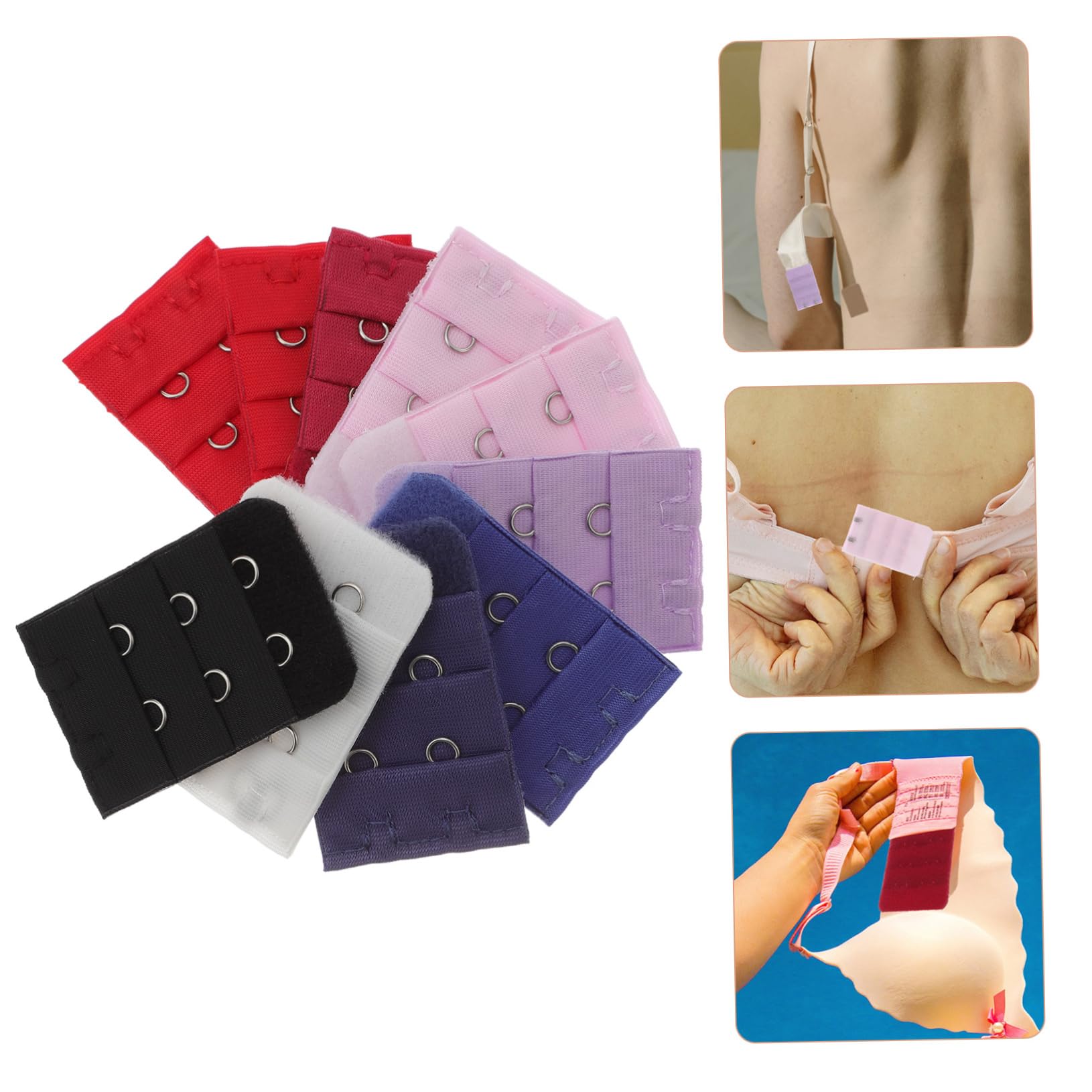 BESTYASH Zestaw Biustonoszy Essential Bra Kit 10 Szt Przedłużki Damskie Wąskie 3 Rzędy 2 Guziki Ułatwiające Dopasowanie Biustonosza