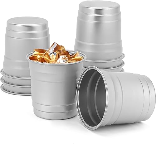 OYV Vasos de aluminio ecológicos, 9 onzas, vasos de fiesta 100% reciclables, reutilizables y desechables, aptos para lavavajillas, ligeros, vasos de