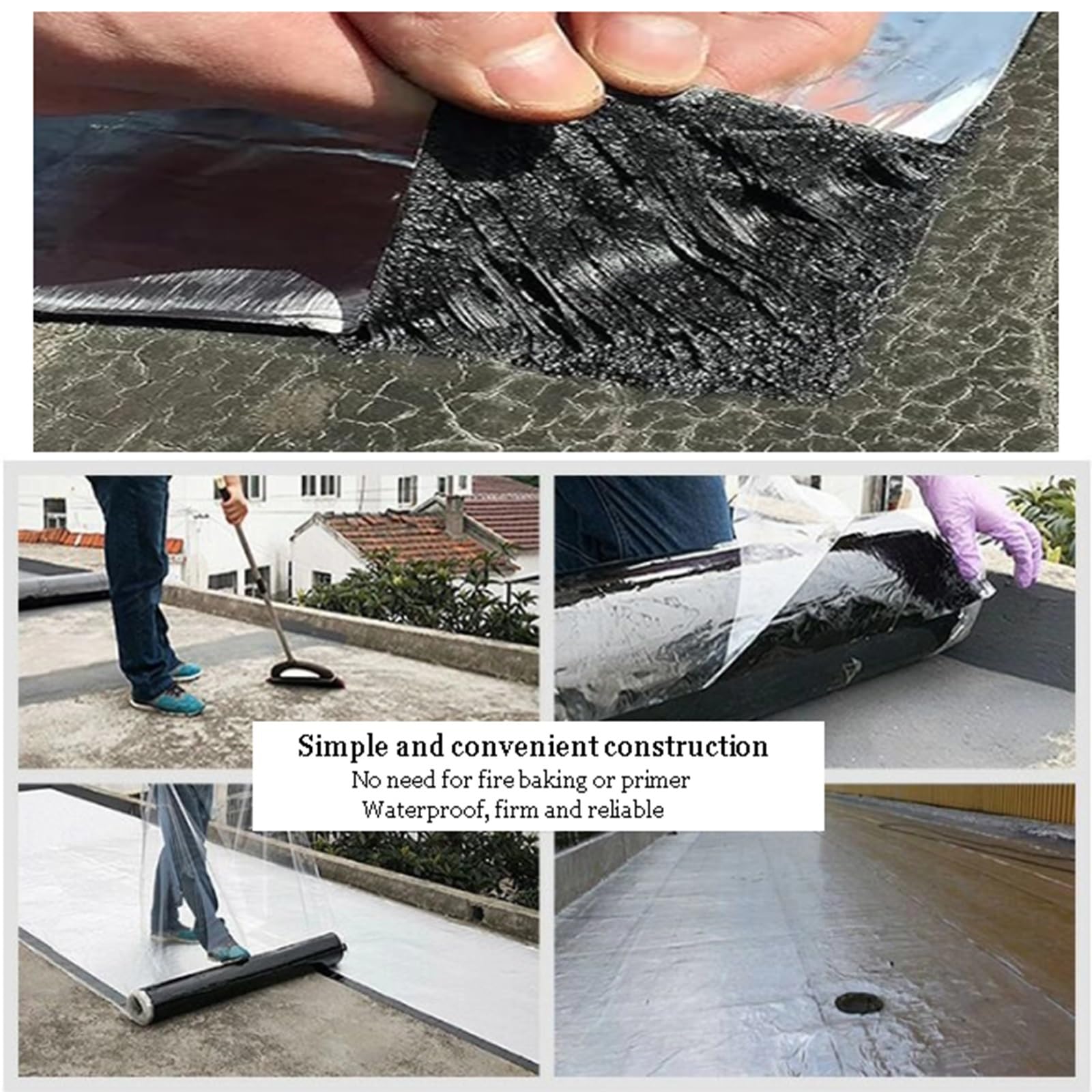 Rollo de contrapiso para techos con sellador autorreparable, protección impermeable para fugas y aplicaciones al aire libre