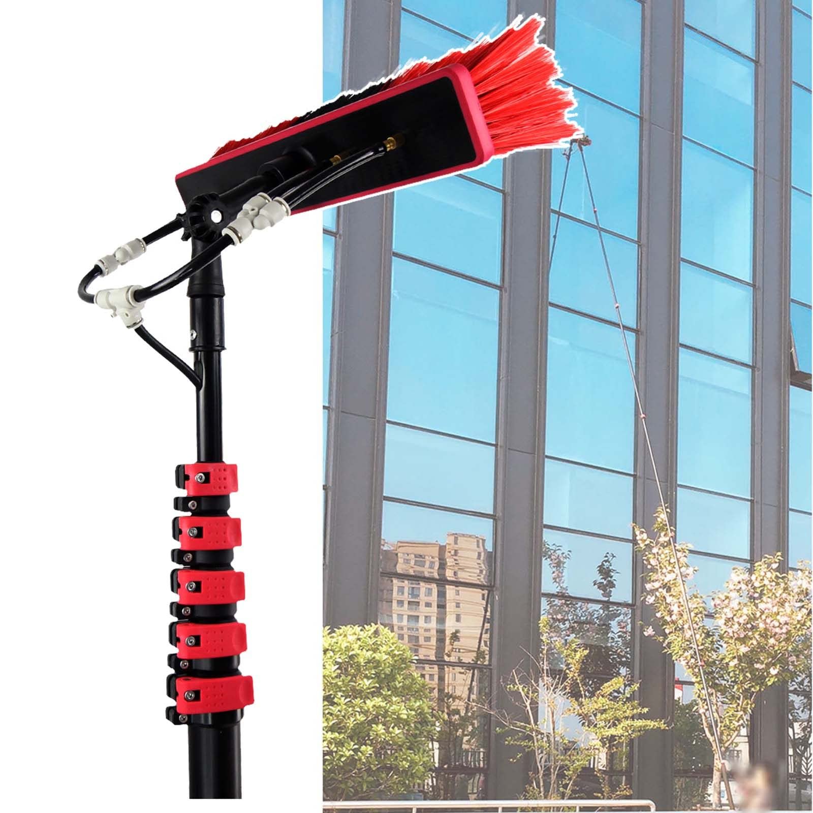 Brosse télescopique alimentée en eau et outil de nettoyage pour vitre de toit