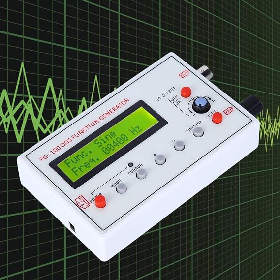 Function Generator -FG100 DDS Function Generator Sine Frequency 1HZ500KHz Counter Signal Source Generator Meter