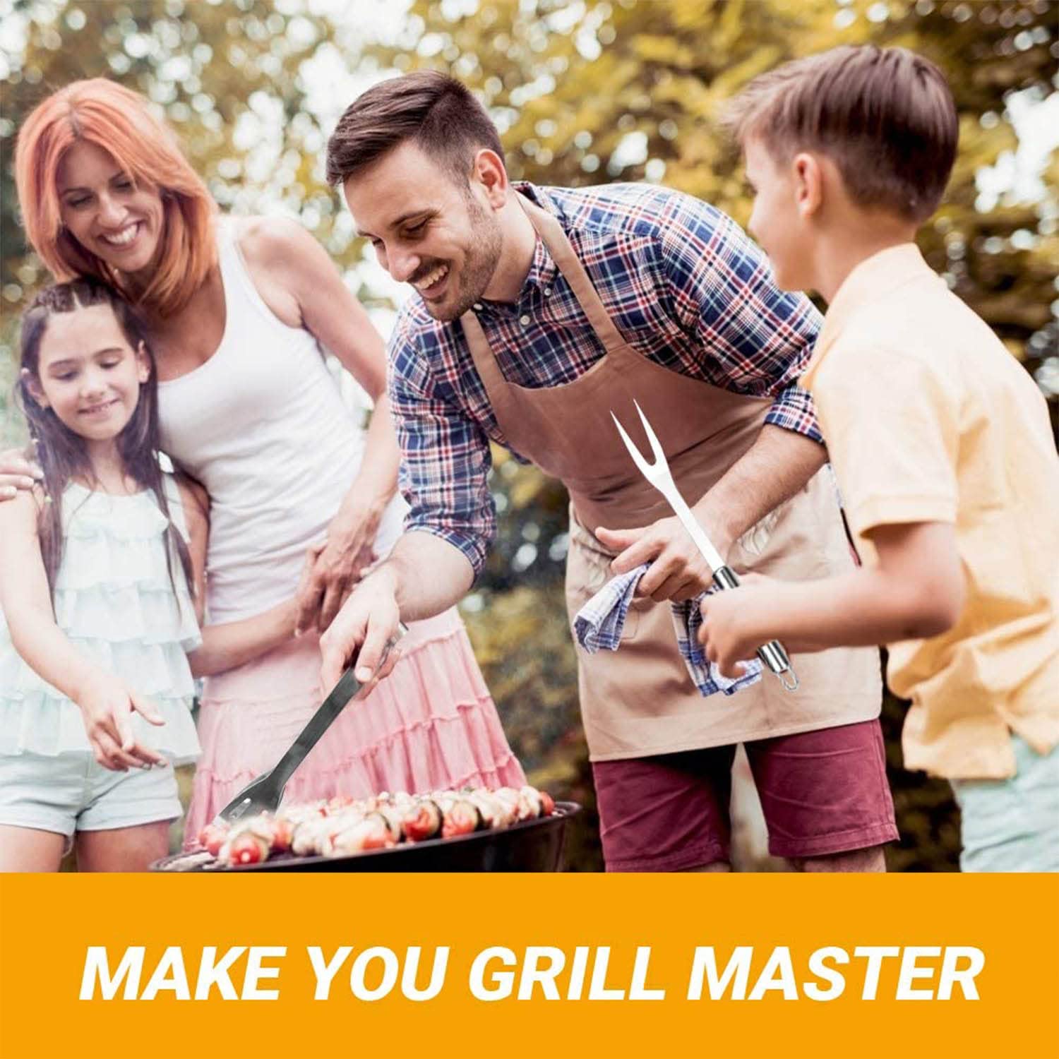 20Pcs Set di Strumenti per Barbecue Utensili per Griglia in Acciaio Inossidabile Accesori Barbecue Kit Professionale BBQ per Campeggio Picnic Cortile Barbecue All'aperto