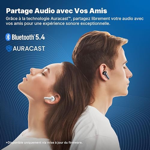 EarFun Air Pro 4 Écouteurs Bluetooth sans Fil, Ecouteurs Sans Fil Réduction de Bruit Adaptative, LDAC Hi-Res Audio, aptX Lossless, 6 micros, 52H d'autonomie, Bluetooth 5.4, Détection Intra-auriculaire - 7