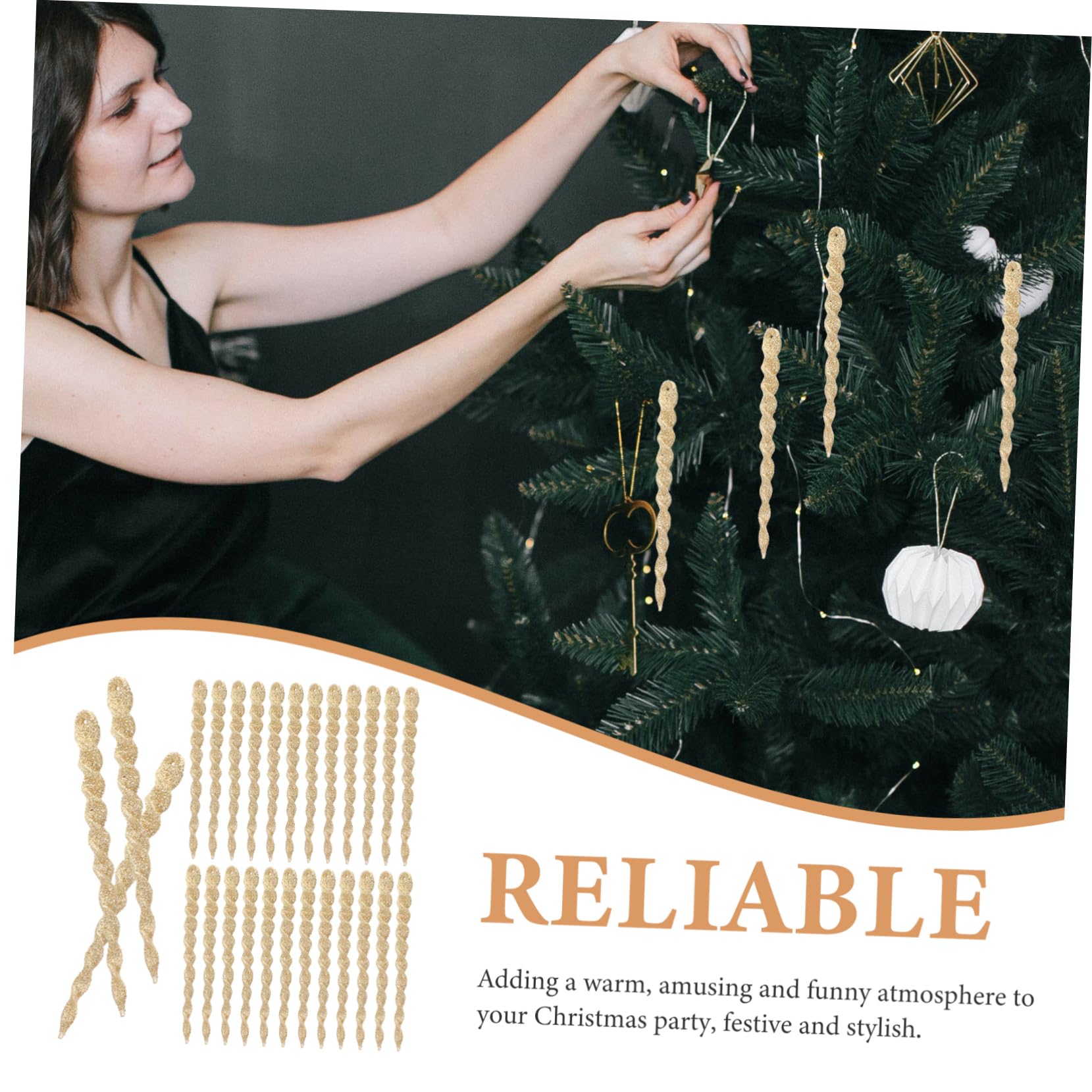 TOPBATHY 120 STK Zwiebel- - -Schnee-Nadel Weihnachtsbaum-eiszapfen-anhänger Christbaumschmuck Weihnachts-eiszapfen Ornament Eiszapfen-Ornamente Weihnachtsbaumschmuck Plastik