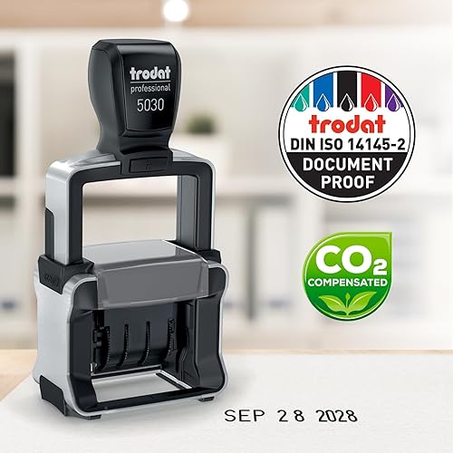 Miniatura 11 de Trodat 5030 Professional 4.0 - Sello de solo fecha, autoentintado, tamaño de impresión 1-5/8 pulgadas x 3/8 pulgadas (rojo)