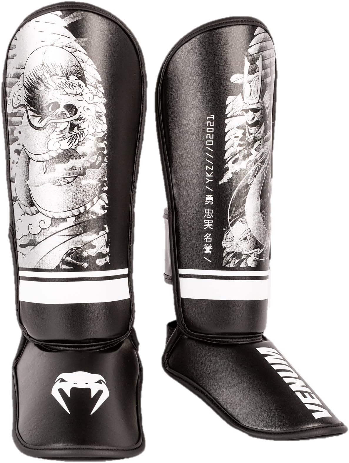 Venum YKZ21 Kids Shin Guards Black/White - L
