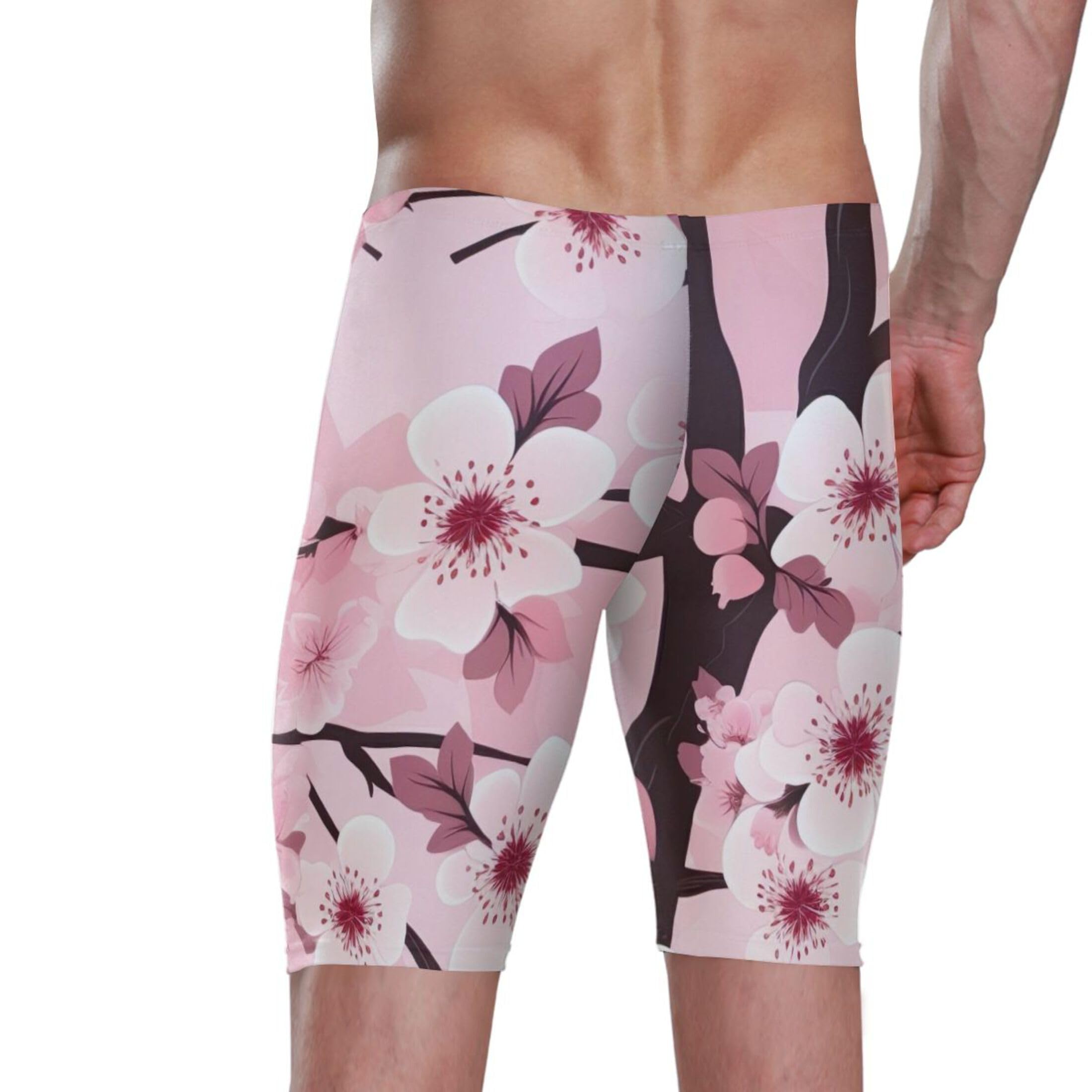 UMIRIKO Pink Cherry Blossoms Swim Jammers Swimsuit for Men XXL B0401902