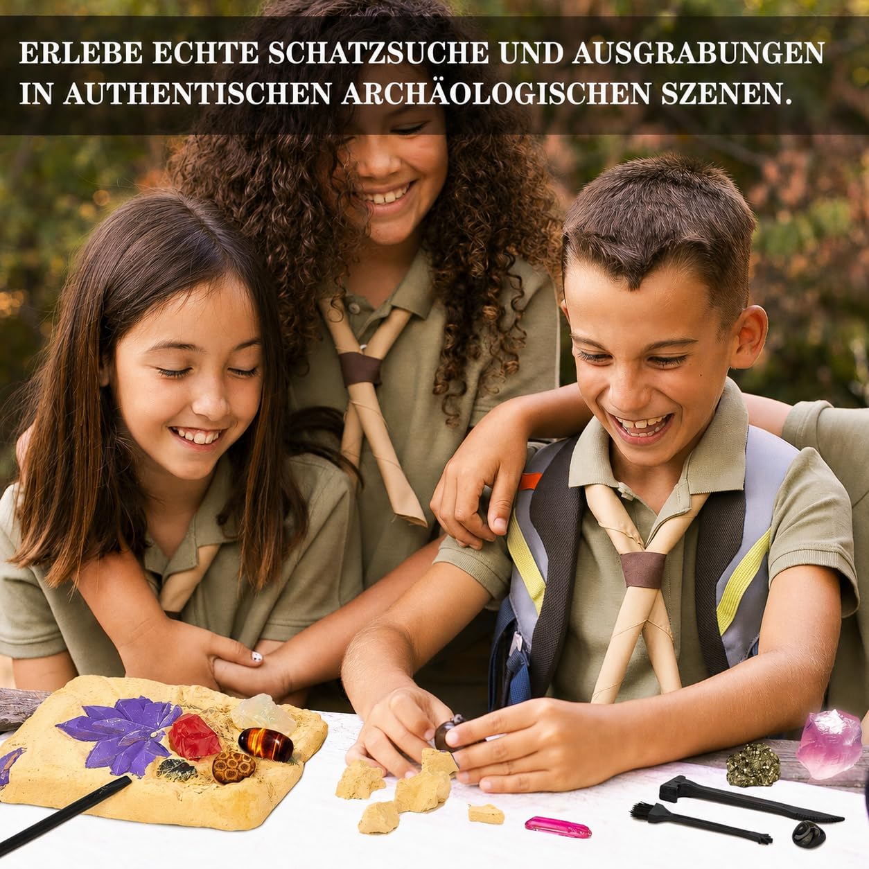 Mein erstes Mega ausgrabungsset für Kinder, 15 echte Kristalle und Edelsteine ausgraben, STEM Wissenschaft Spielzeug Geschenk für Jungen und Mädchen