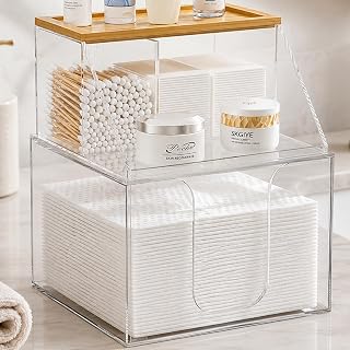 Acrylic Disposable Face Towel Holder, Clean Container for Skin Club, Clear
