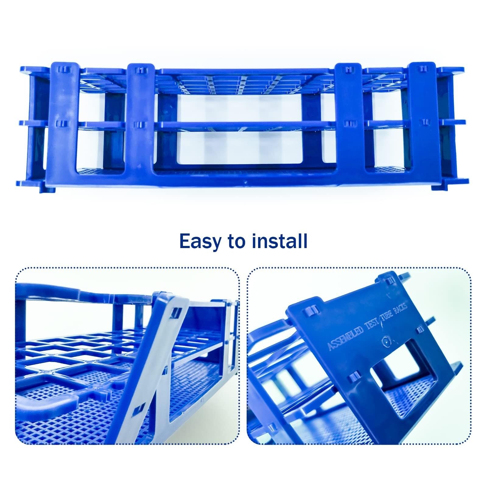 Reagenzglasständer Waschbar 3er-Pack Reagenzglasgestell aus Kunststoff, 60 Löcher, Labor-Reagenzglasgestellhalter for 16-mm-Reagenzgläser, abnehmbar Schule Labor