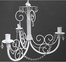 Lustre Provençal com Cristal Candelabro Artesanal Rustico de Ferro