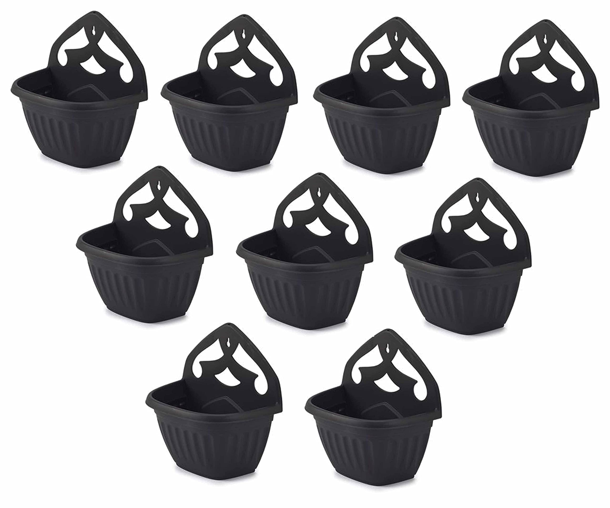 Homion Black Athens Wall Flower Planter Garden Plant Wall Mount Basket 32Cm (, 9)