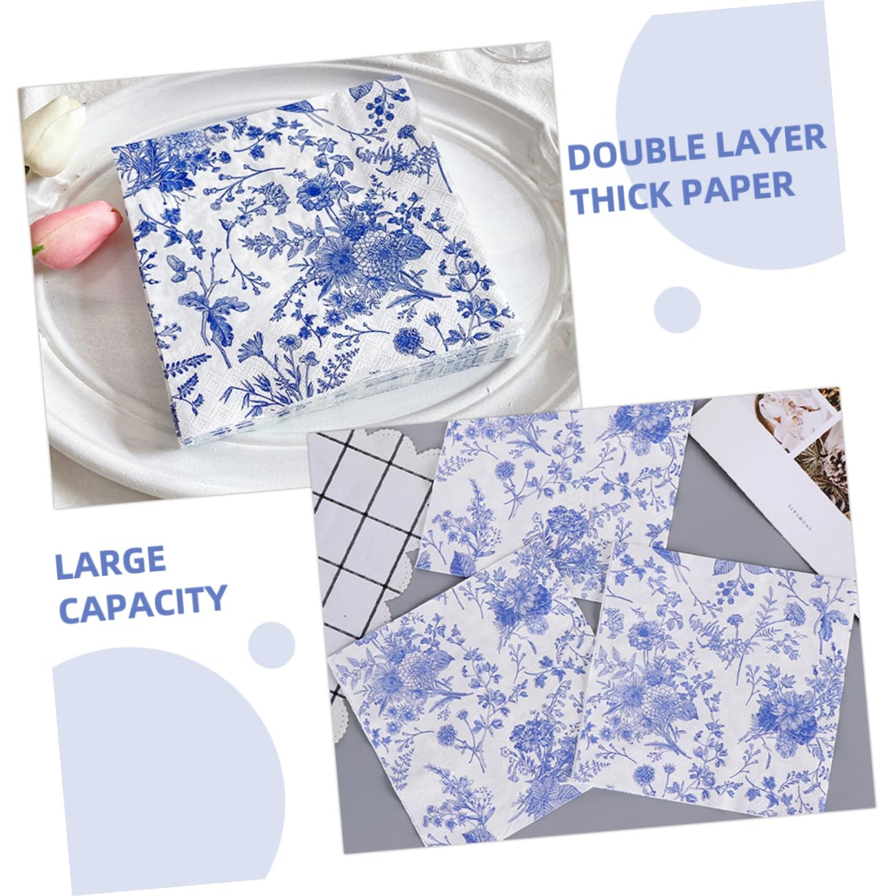 3 Series Servilletas De Floral Para Bodas Fiestas Decorativas Y Prácticas 100 Piezas*3