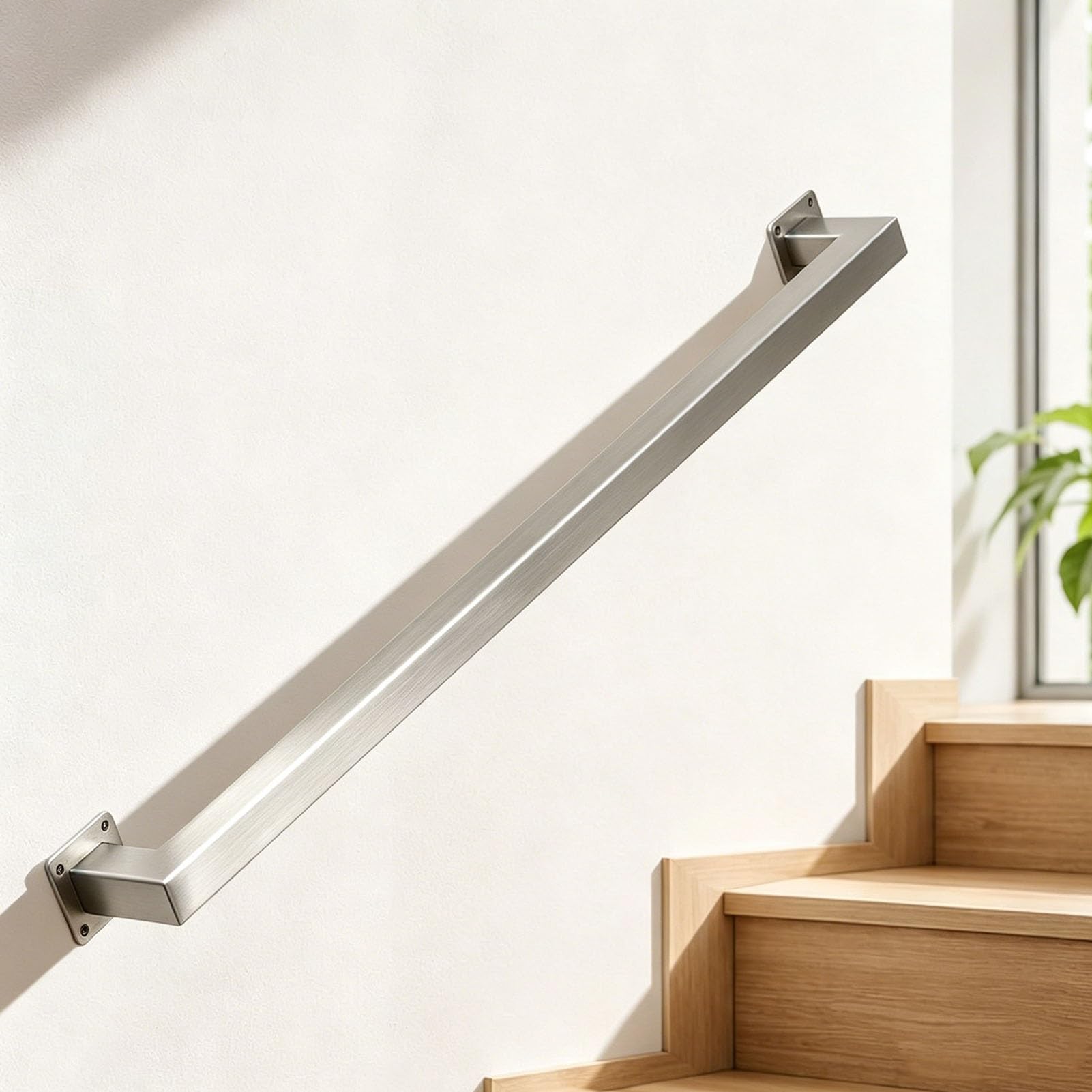 Junvstor Stainless Steel Handrails for Stairs Staircase Railings - 1-20ft, Grab Bar Handrail for Home Indoor Lofts Steps Decking Railing, Wall Banister Hand Rails Outdoor Railing(18ft/540cm)